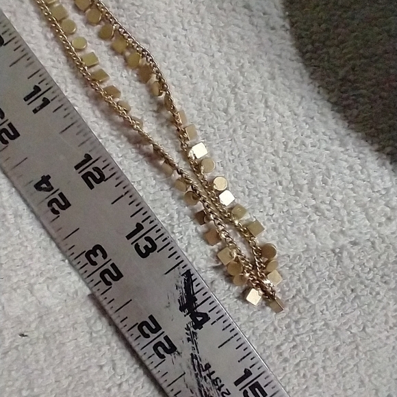 Goldtone round square charms chain necklace - Picture 5 of 6